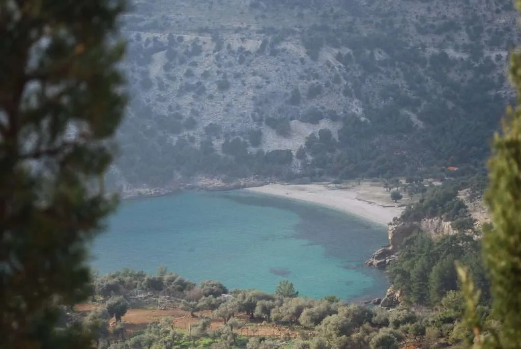 New Year tradition on a secret beach on Thassos in Greece