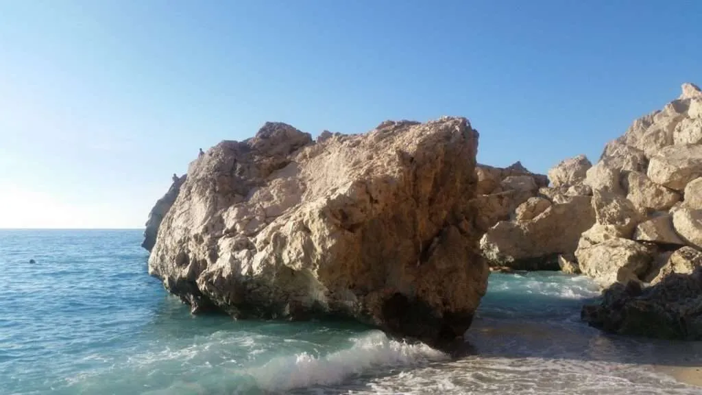 Greece, Lefkada, Kathism and Megali Petra, Egremni beach
