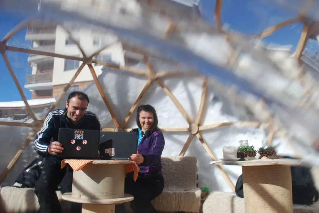 work, team, vacation, team building, co-working space, coworkation, coliving, igloo, stay in the Rhodope mountains, Pamporovo, Chepelare - winter in the mountain, ski, travel, work and travel, work on the road, Bulgaria