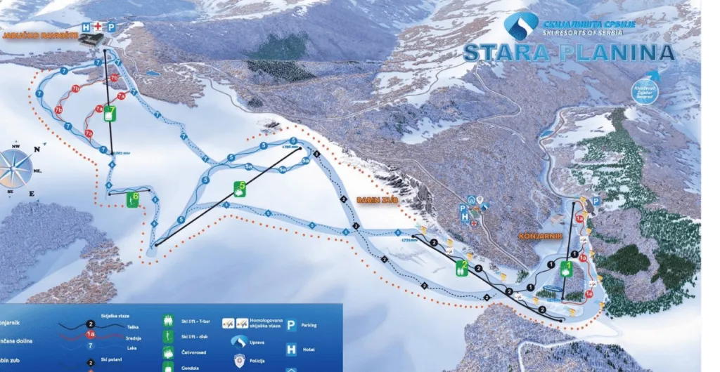 Serbia, Stara planina, winter ski resort Babin zub