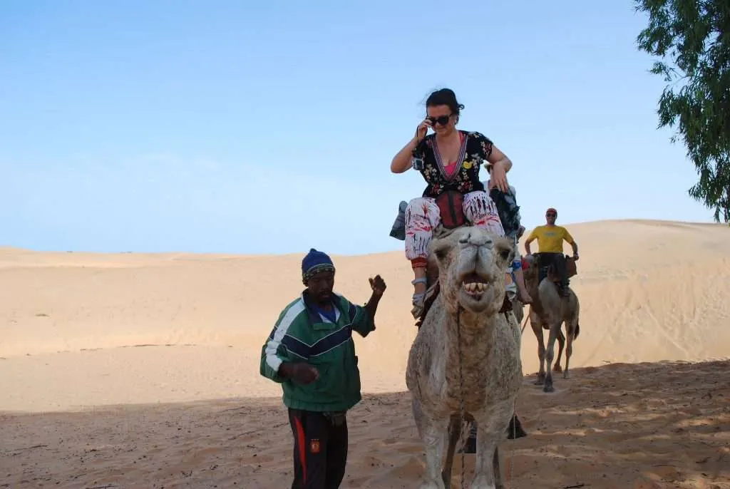 Senegal, Lompoul desert, traveling, selfie, bedouins, camel, ride