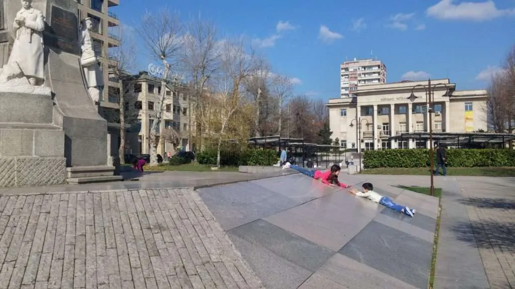 different points of view and spring in Haskovo, Bulgaria