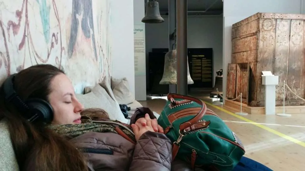 sleeping in the History Museum in Stockholm, Sweden