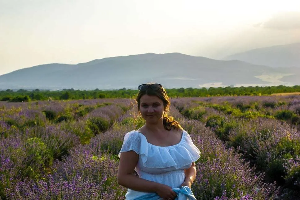 Фотосесия лавандулови полета, лавандули, ечемик, България, корица