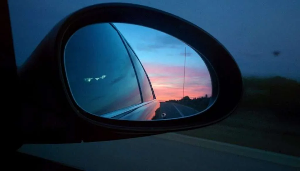 Hungary Szeged beauty in the rear-view mirror