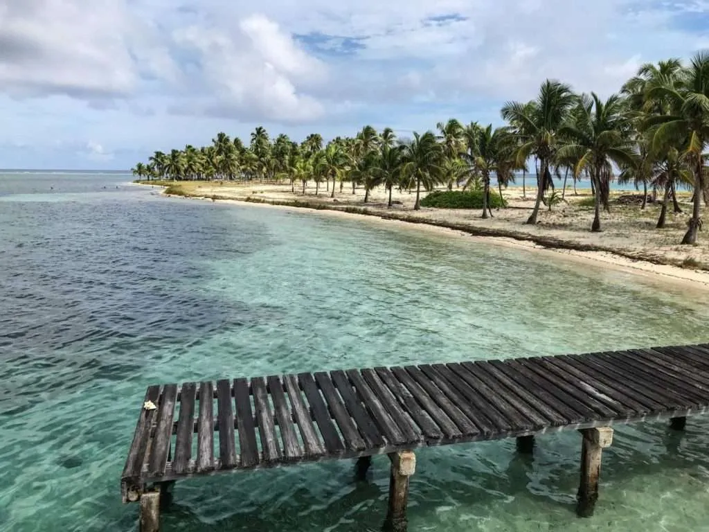 View from the pier at Half Moon Caye in Belize
