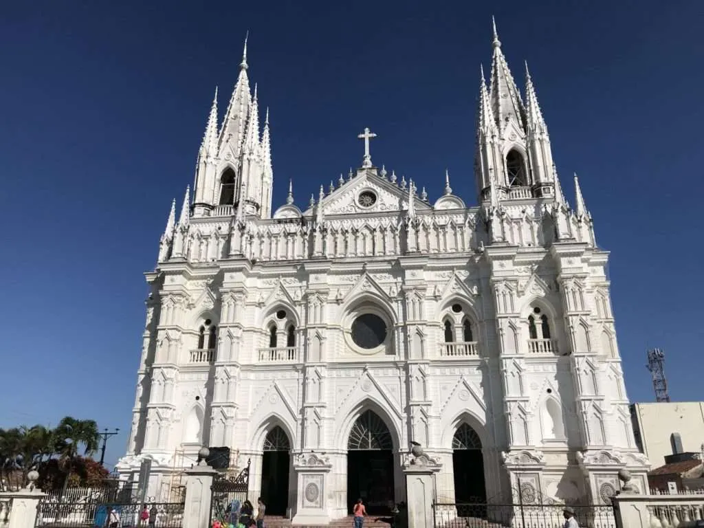 The magnificent white Cathedral in Santa Ana, El Salvador