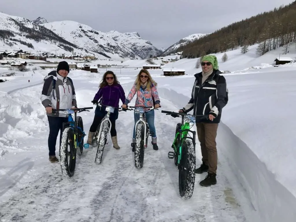 Fat bikes in winter Livigno, Italy