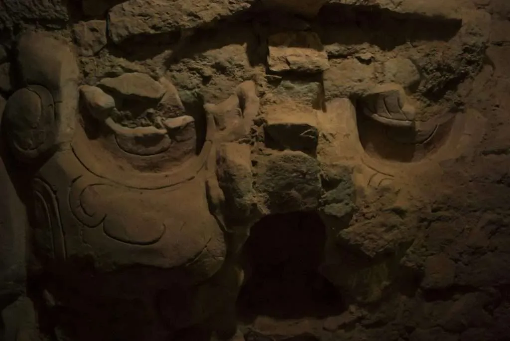 Visiting the tunnels under the pyramids of the Copan ruins in Honduras