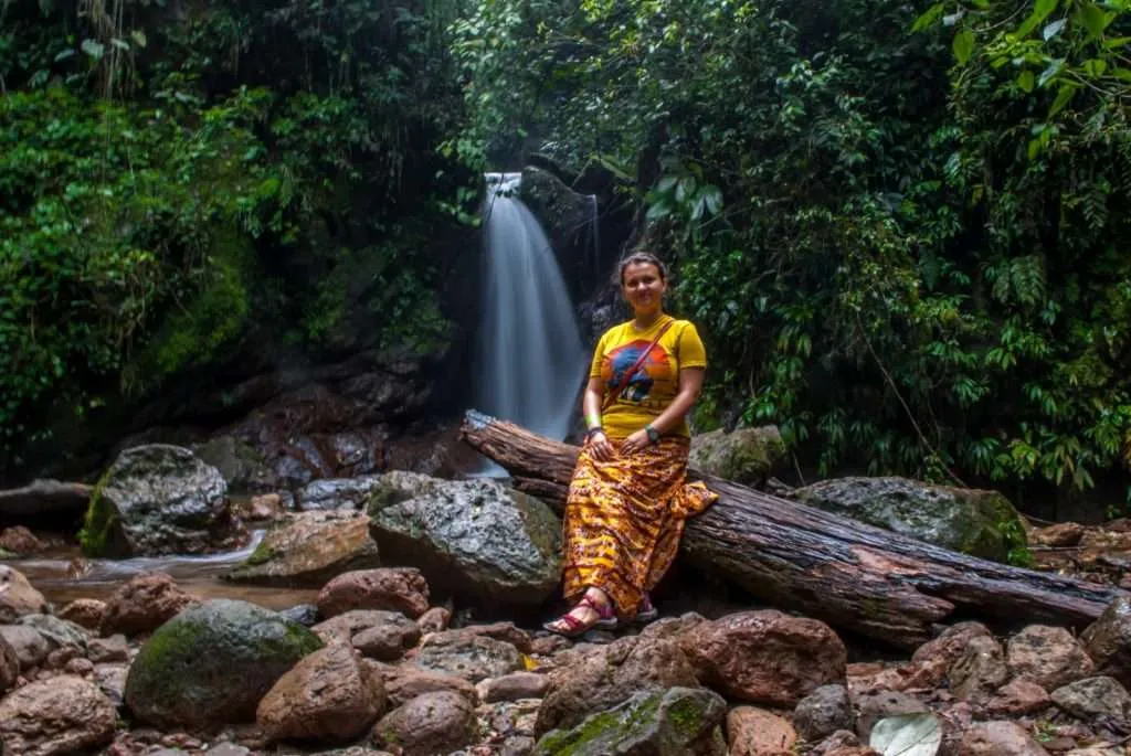 The refreshing waterfall in Cerro Azul Meambar National Park in Honduras