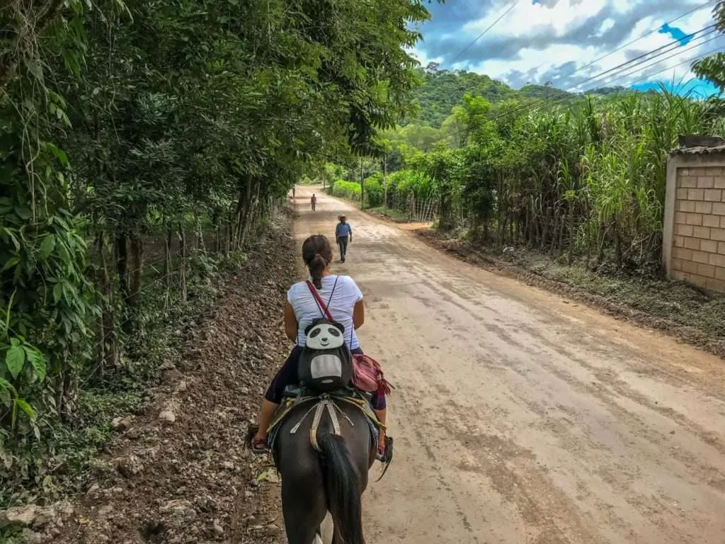 Horseback riding around the Copan Ruins in Honduras