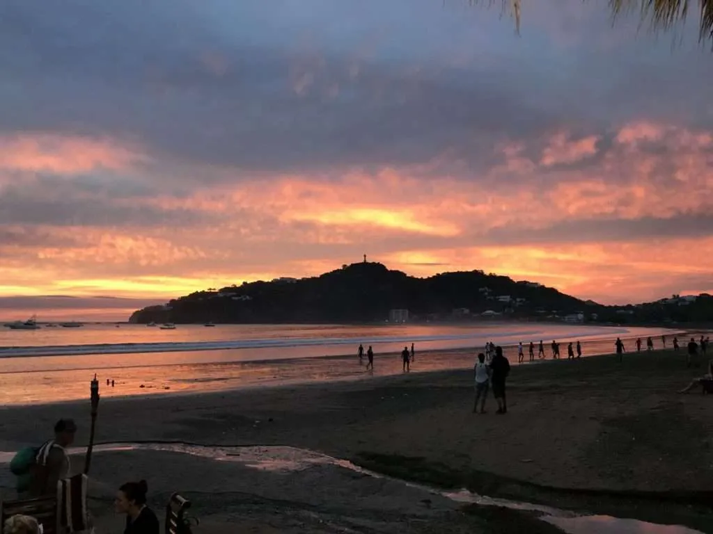 Sunset over the sea in San Juan del Sur, Nicaragua