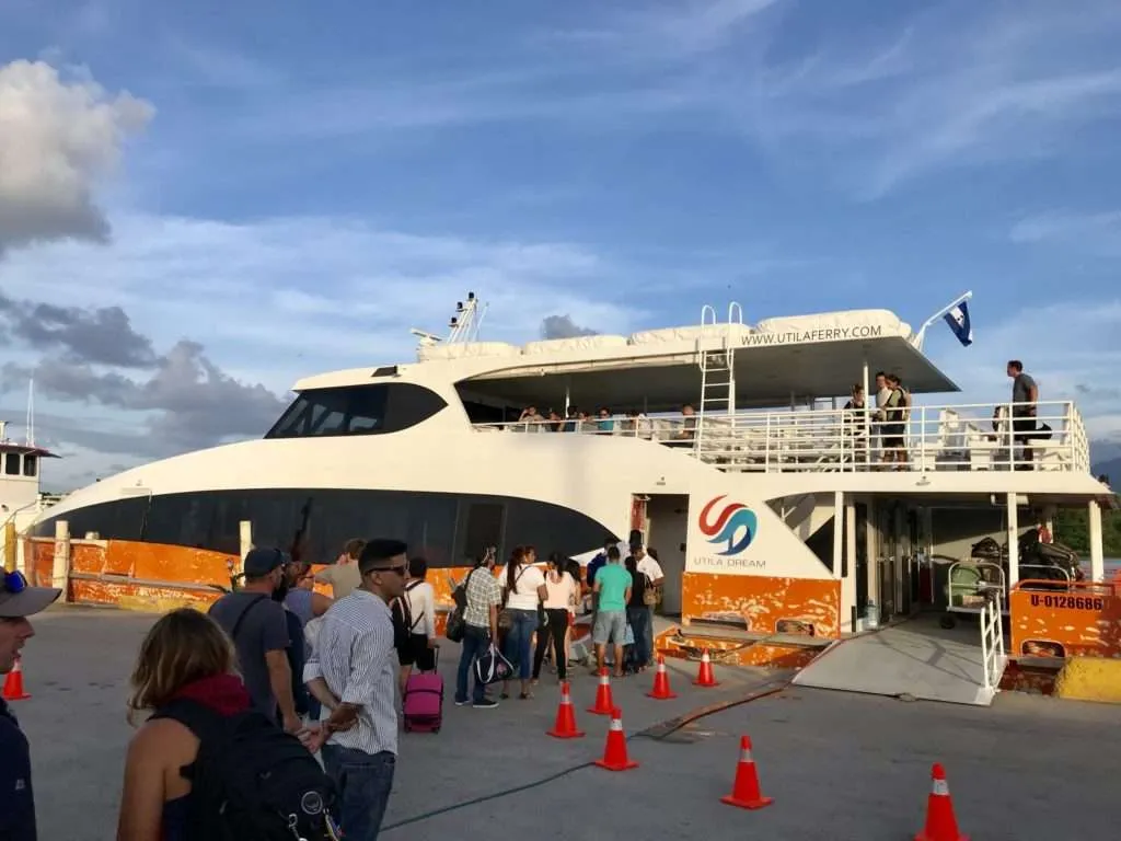 The ferry from La Ceiba to Utila island in Honduras