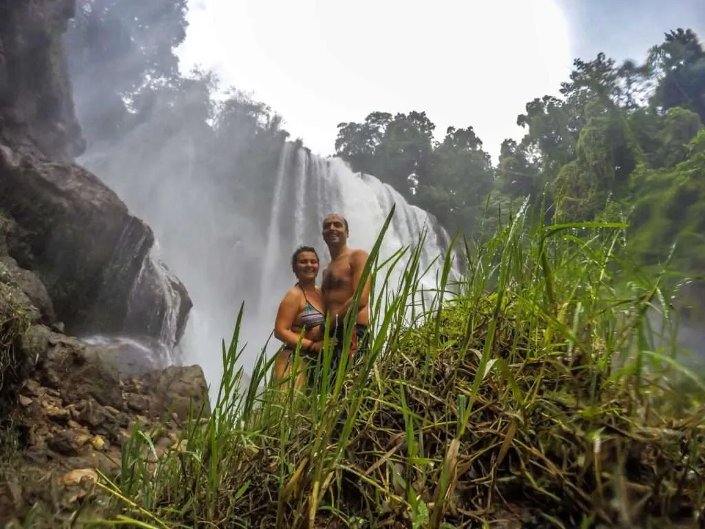 Selfie with the Pulhapanzak Waterfall in Honduras