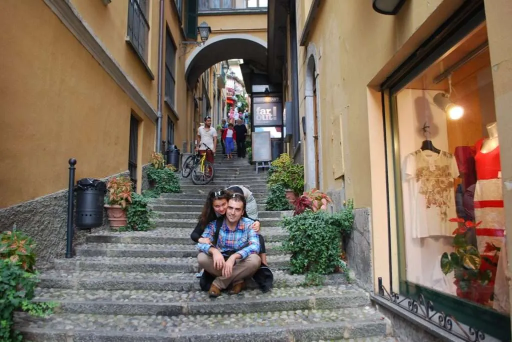 Como, Varena, Lake Como, on the stairs after wine tasting