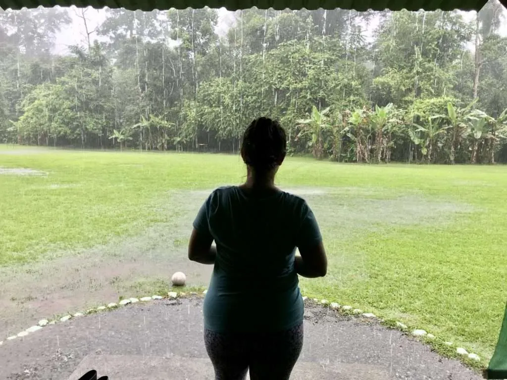 The pouring rain at the Serene Station in the Corcovado National Park, Costa Rica