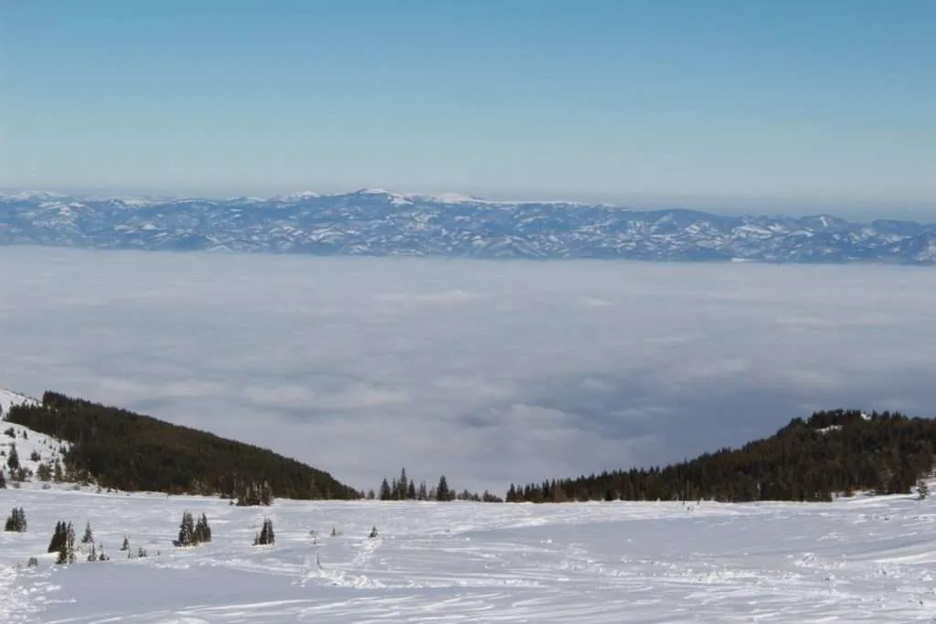 Vitosha in the winter - snowy Cherni vrah