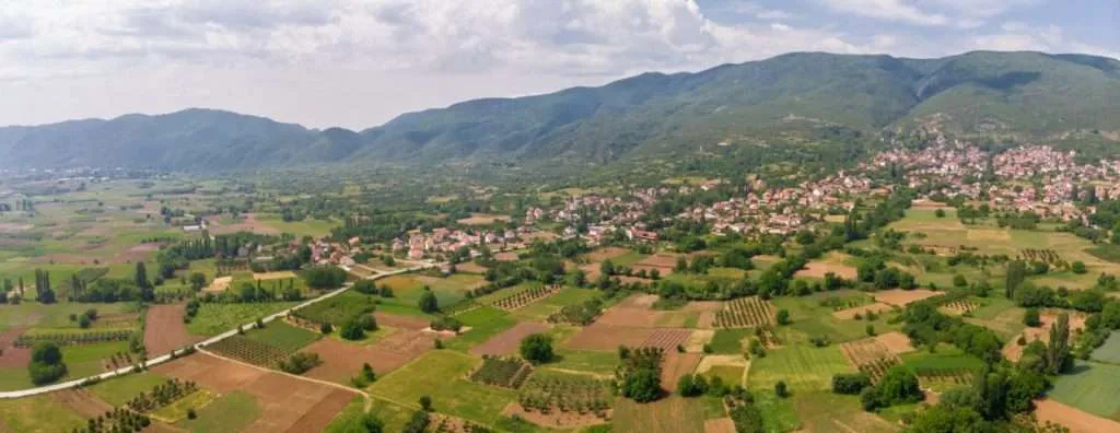 Panoramic view over the Veljusa village, Strumica, Macedonia
