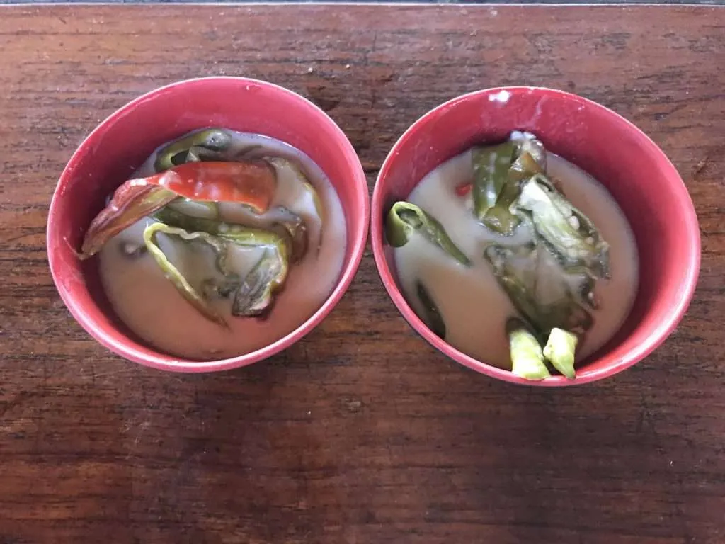 Bhutan traditional meal - chilly cheese