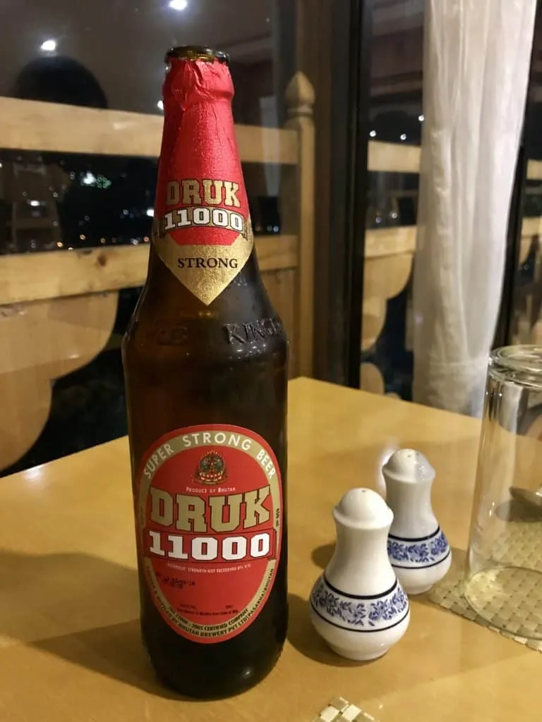 Bhutan - Druk beer in a hotel near Paro