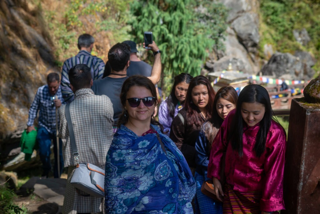 Bhutan - people, country, culture - hiking to Tiger's Nest - lots of people
