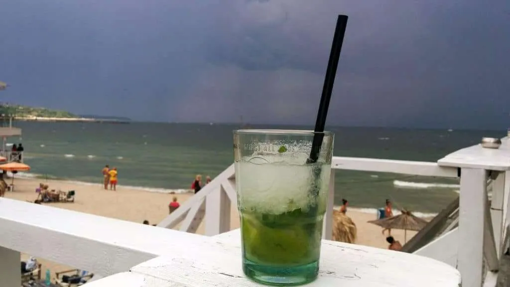 drinking cocktails at the beach in Varna