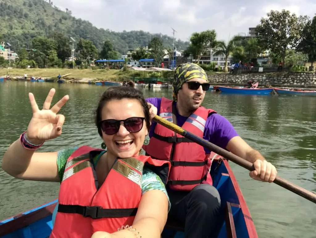Couple travel quotes, boating in Pokhara, Nepal