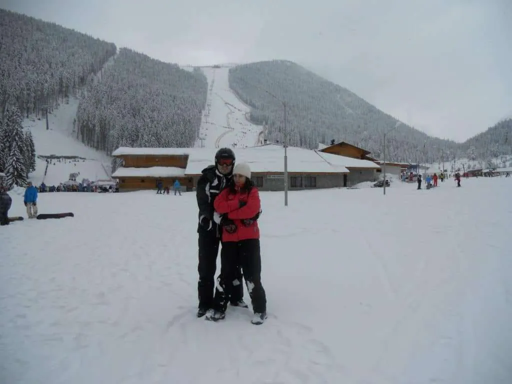 upper Gondola station, Bansko, Bulgaria in winter