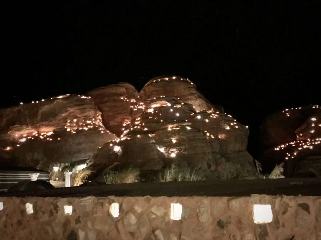 Jordan, Seven Wonders Bedouin Camp at night