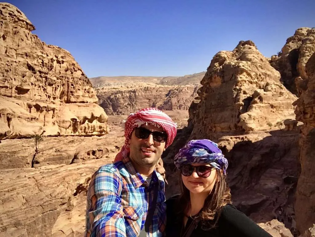 Jordan, visiting Petra, hiking to Ad-Deir Monastery