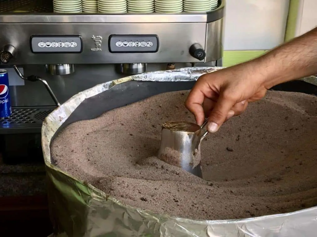 Jordan itinerary - coffee in sand in Aqaba