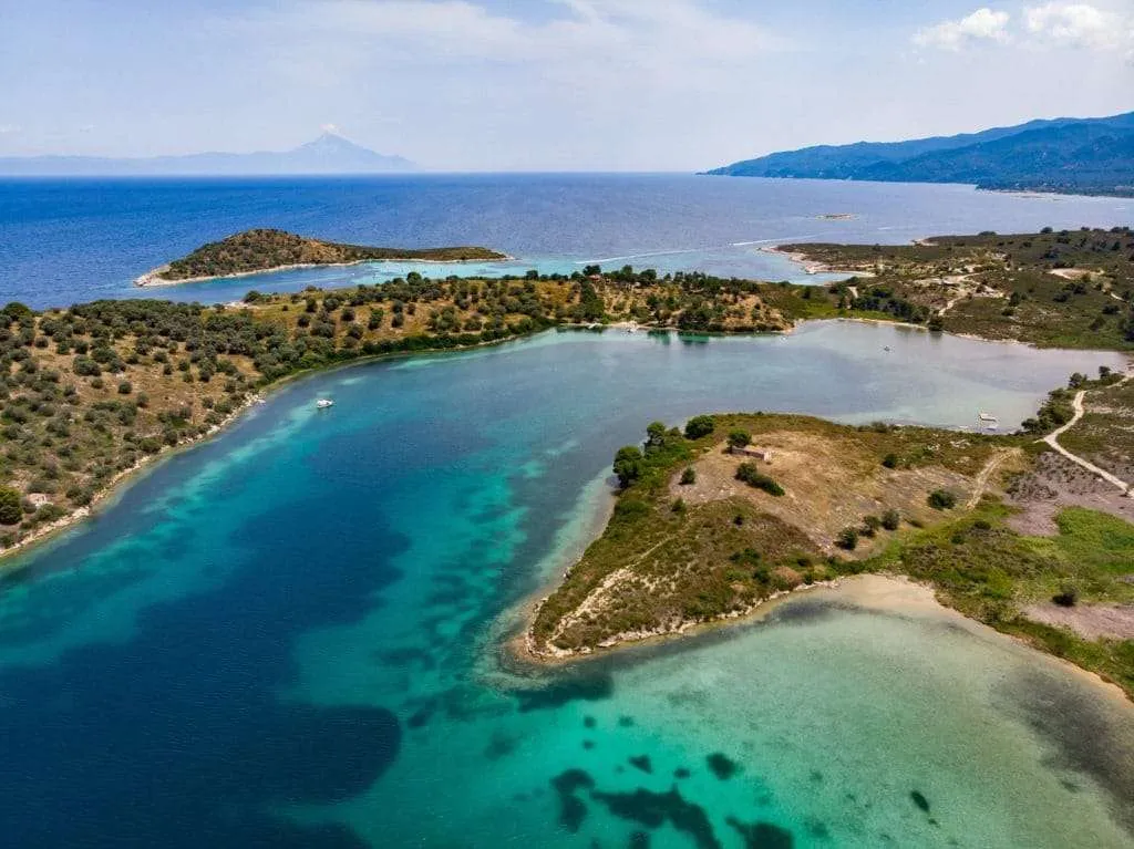 A boat trip around Diaporos island, Halkidiki, Greece
