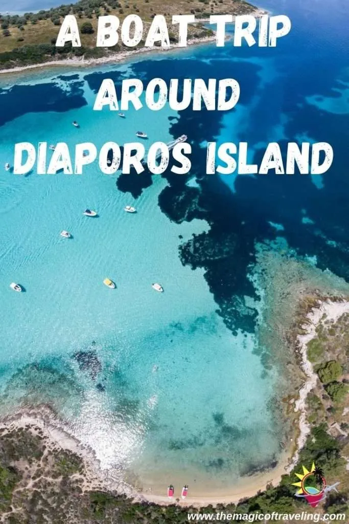 A boat trip around Diaporos island, Halkidiki, Greece