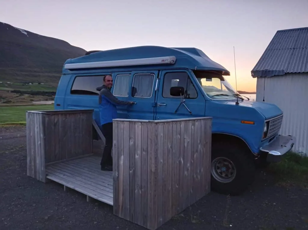 Experiential and unusual places to stay in Iceland: vintage van near Akureyri