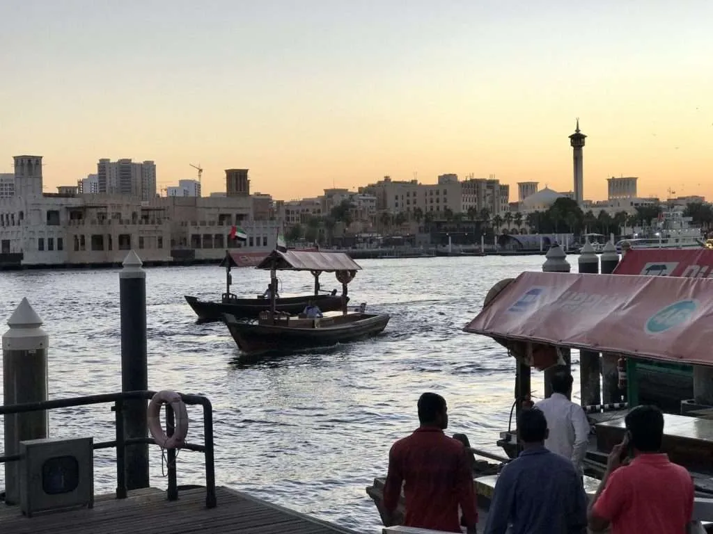2 days in Dubai itinerary - abra boats in Dubai Creek