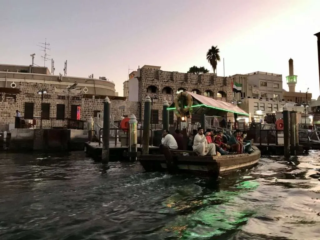 2 days in Dubai itinerary - abra boats in Dubai Creek