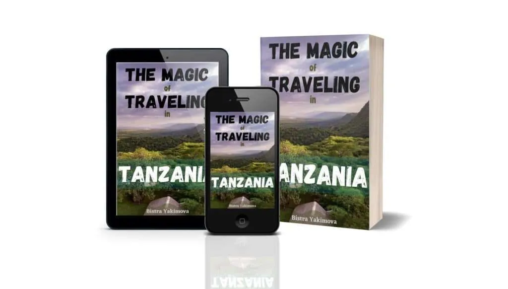 The Magic of Traveling in Tanzania Book 3D Cover tablet, Kindle, phone, paperback