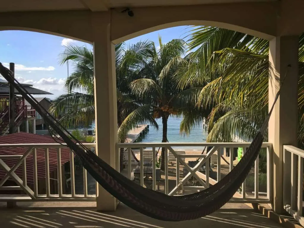 Hammock in a dive school dorm, Utila island, Honduras