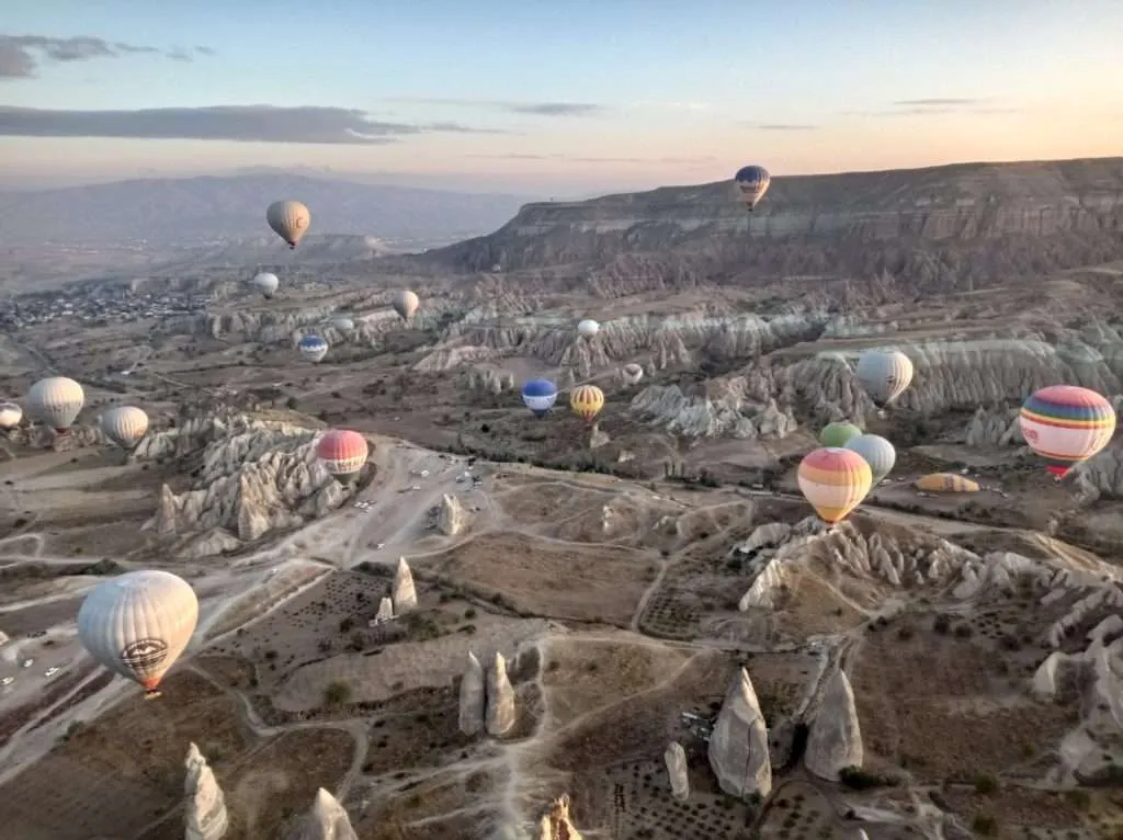 Hot-air balloons over Cappadocia, Turkey