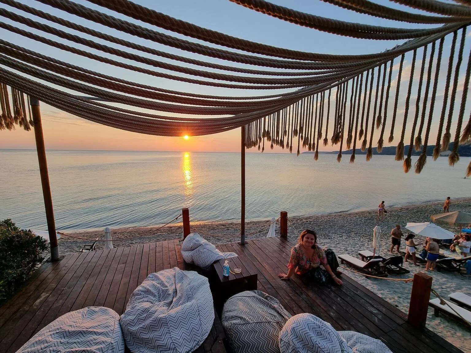 Zattero Beach bar in Skala Fourkas, Halkidiki, Greece