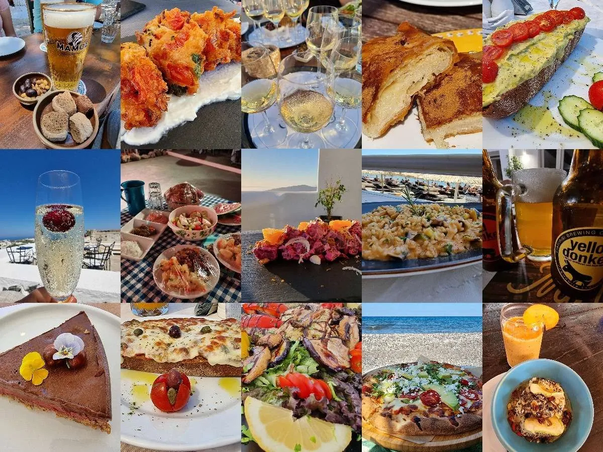 Food and drinks of Santorini, Greece