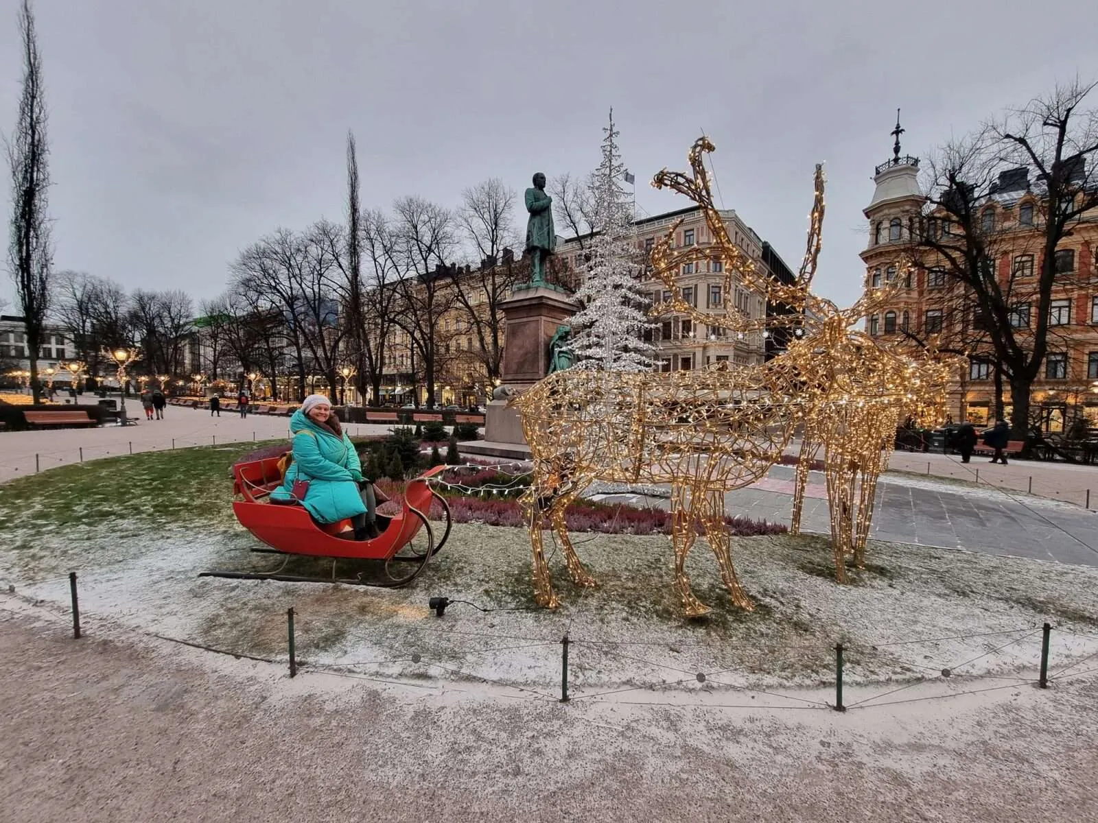 Christmas decoration in Esplanadi Park, Helsinki, Finland