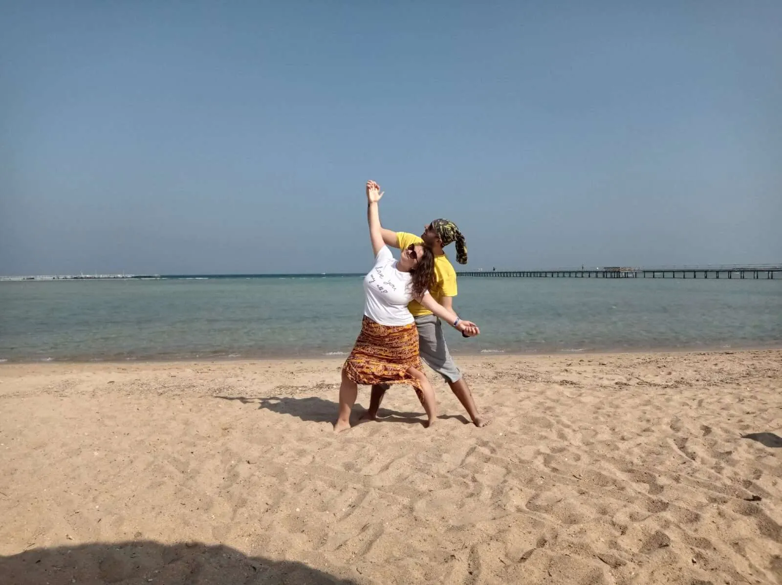 Dancing on the beach, Jasmine Palace Resort, Hurghada, Egypt