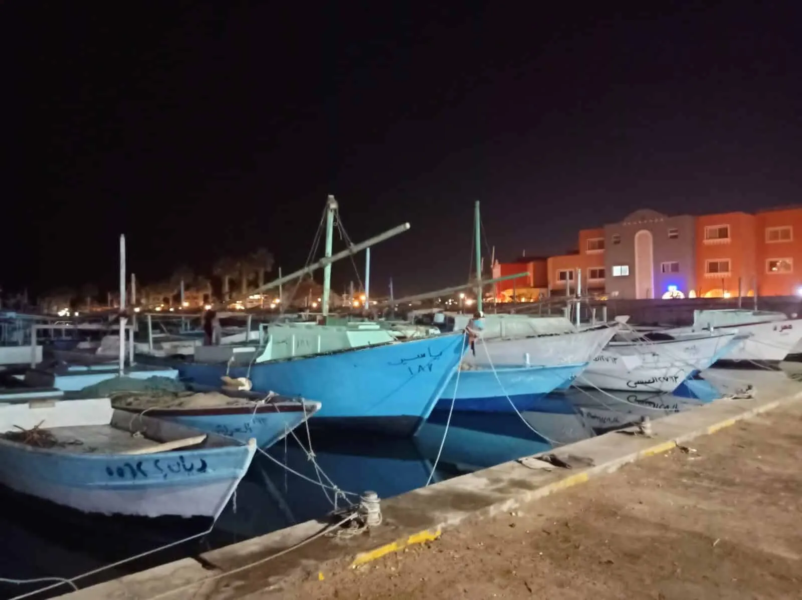 Hurghada city tour - boats in the harbor, Egypt
