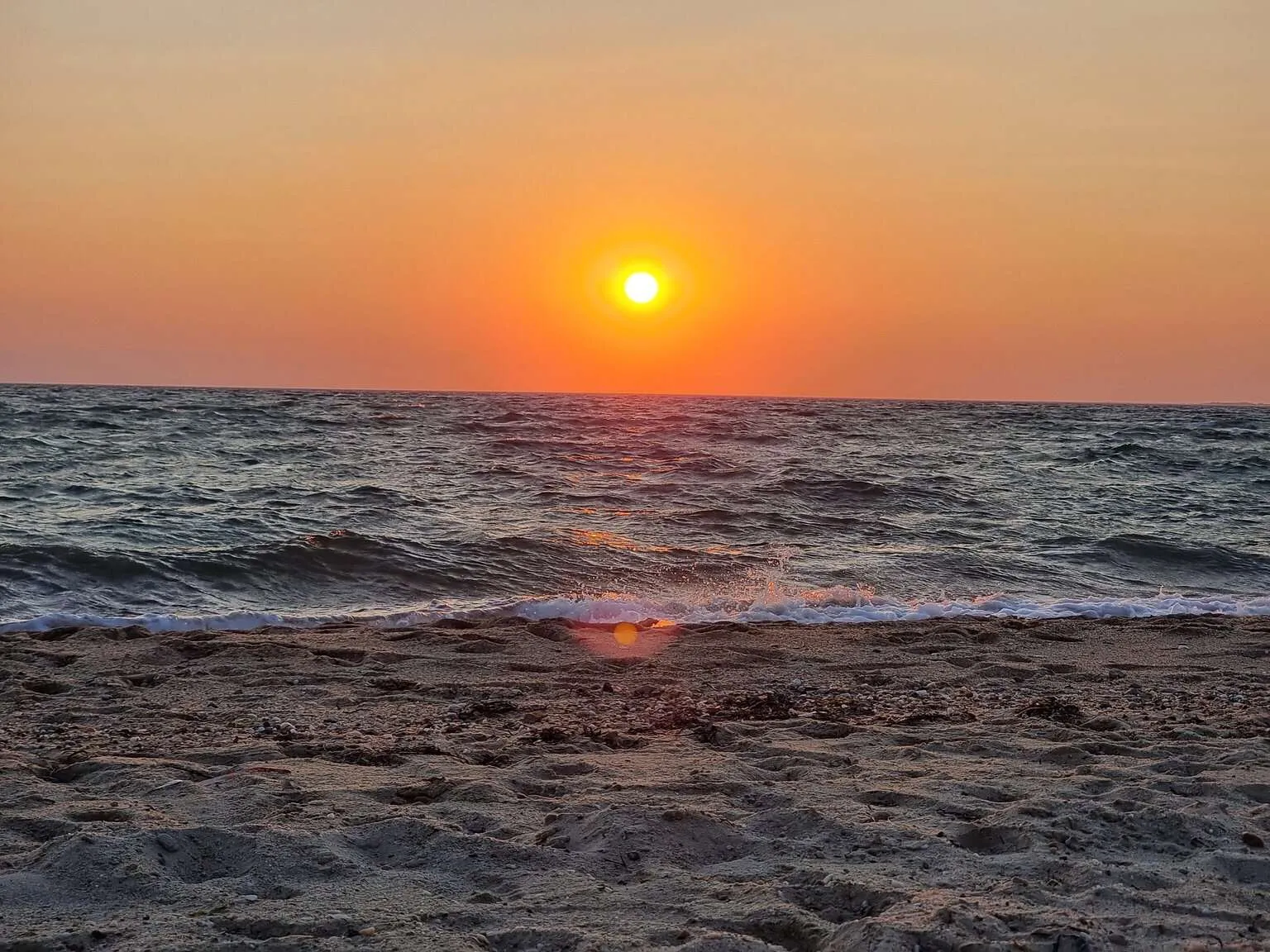 Sunset at Sahara beach, Halkidiki, Greece