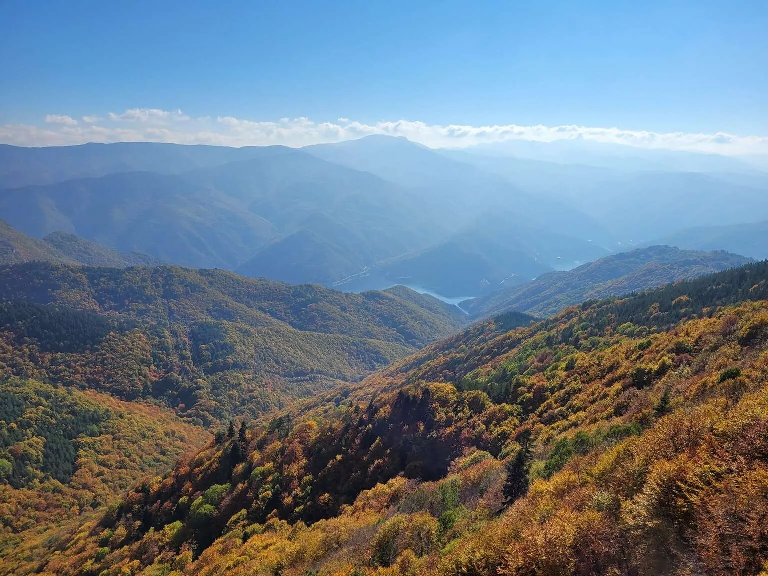 View over Vacha Dam Reservoir, Bulgaria