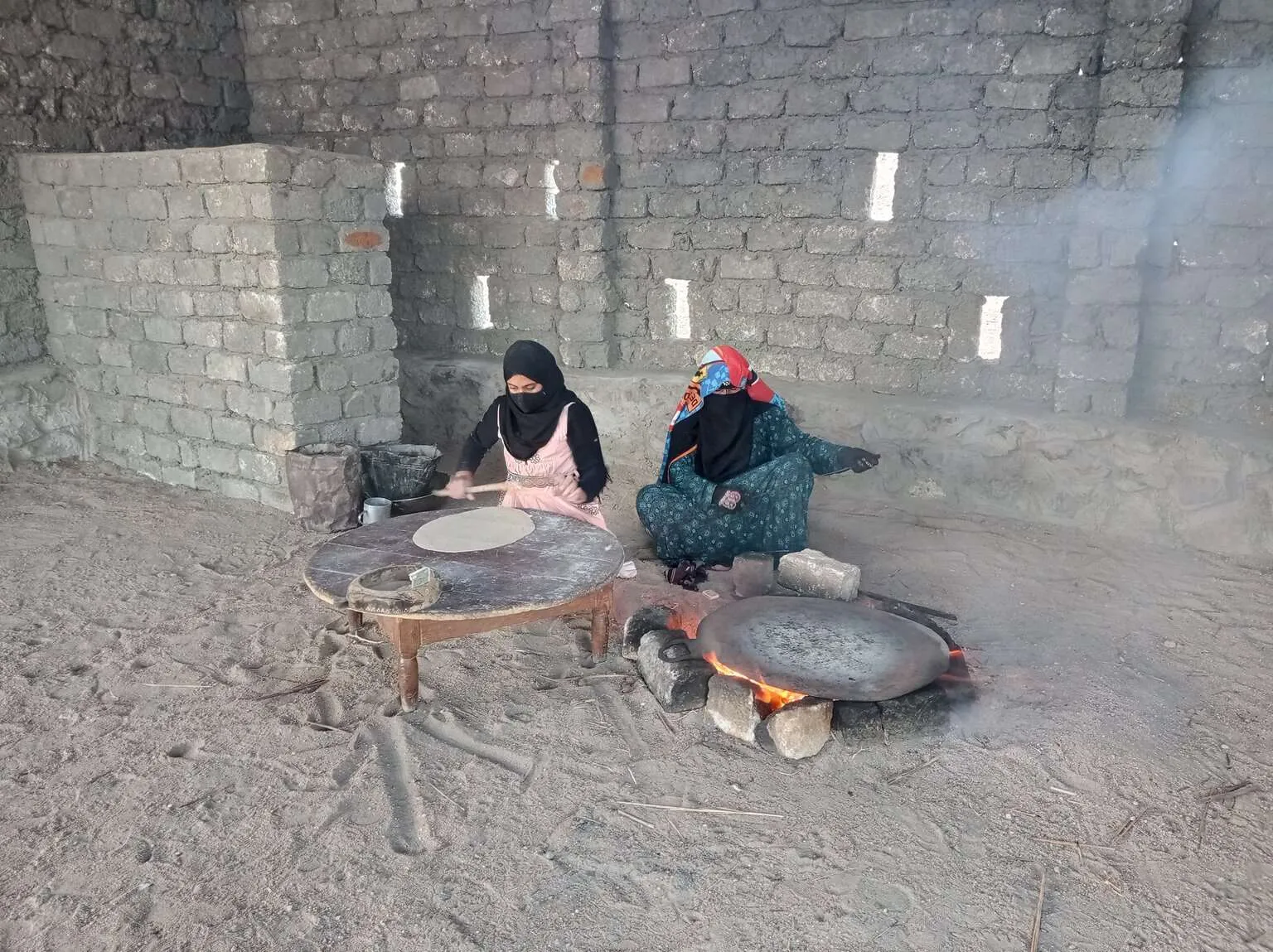 Making bread at a Bedouin Camp in Eastern Desert, Hurghada, Egypt