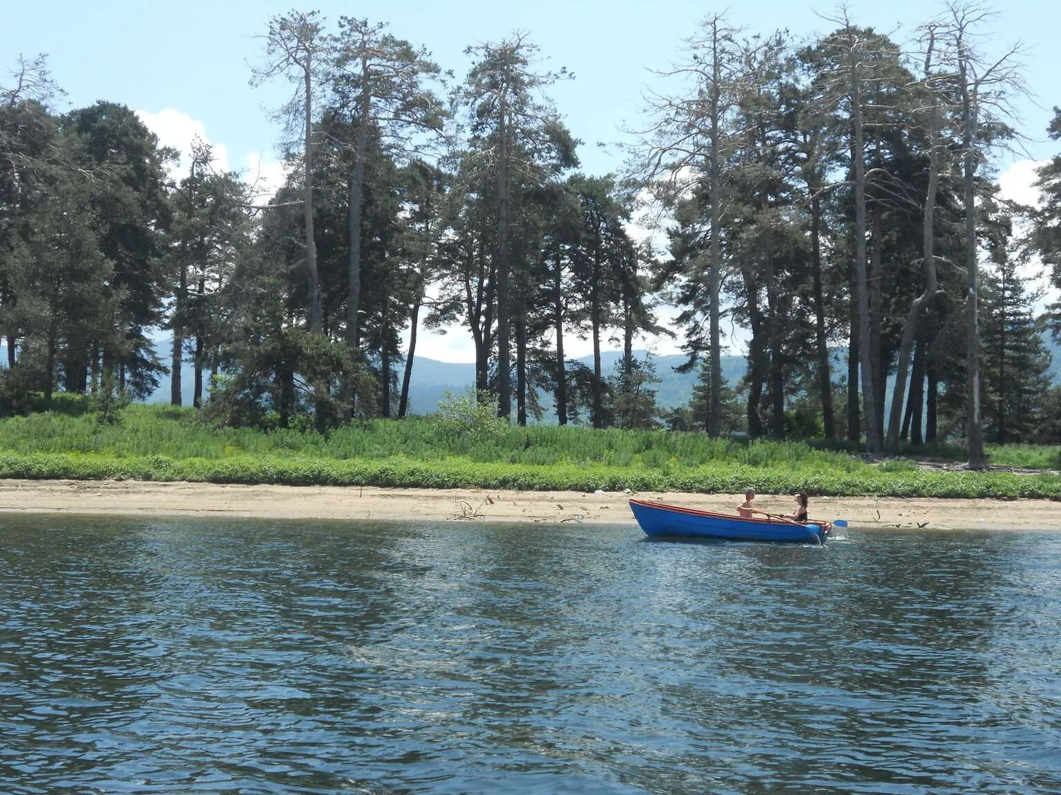 A boat in Batak dam, Tsigov chark, Bulgaria