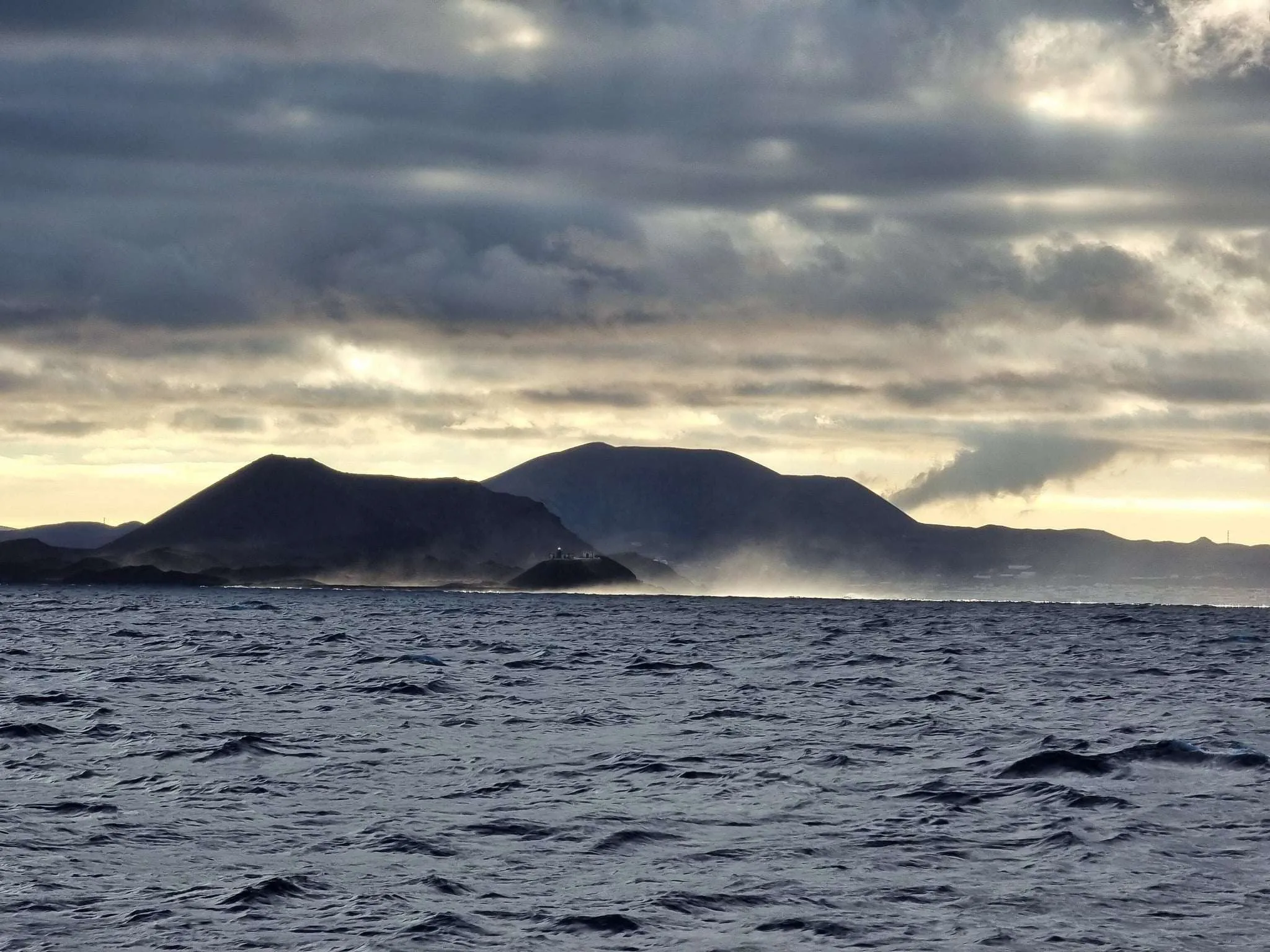 Sunset view over Fuerteventura from Lanzarote dolphin cruise