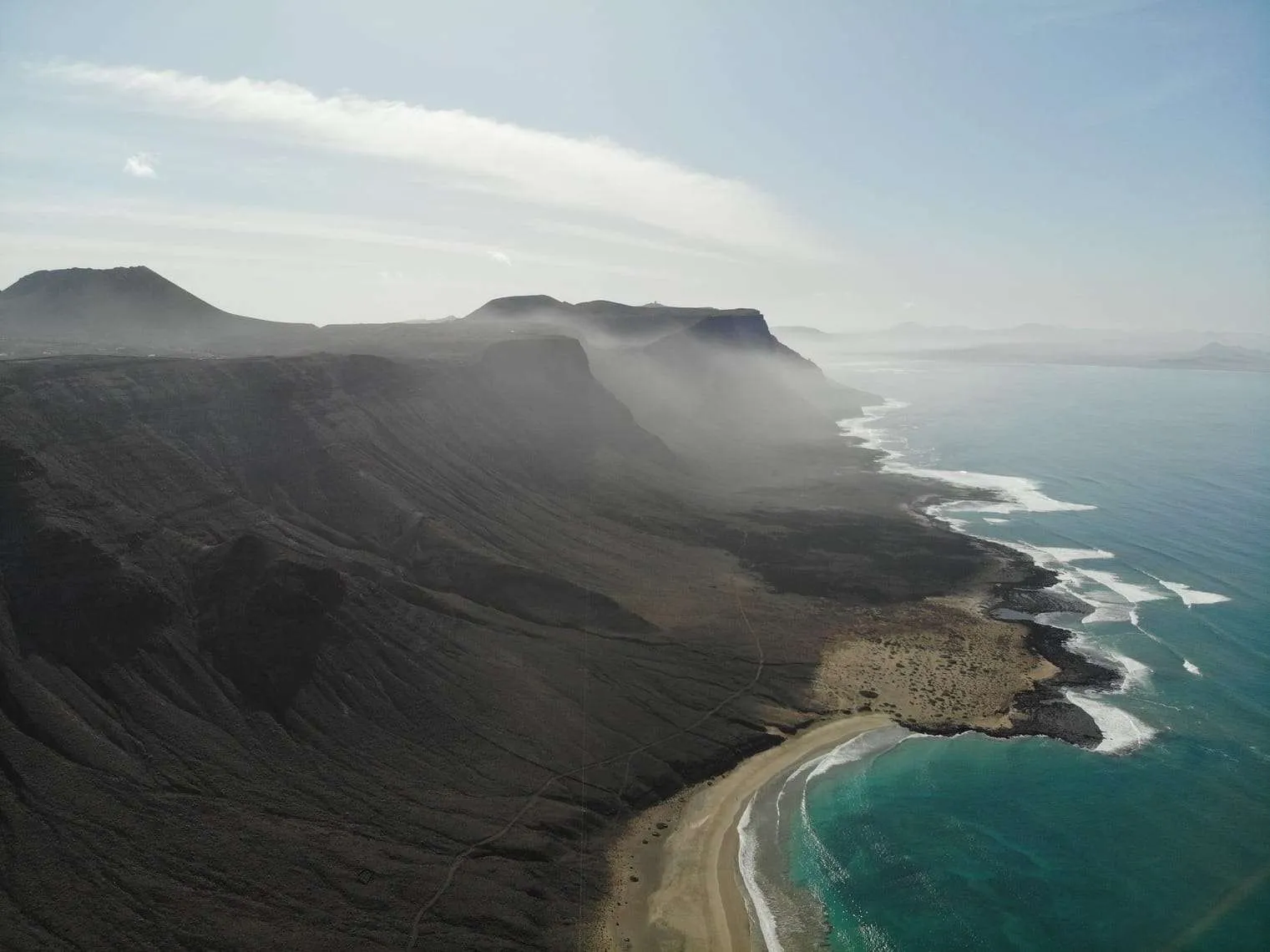 Rugged cliffs, Lanzarote by drone